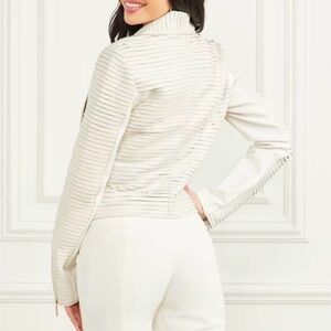 Marciano by Guess shayna drape leather jacket- NWT-pale pearl with dust bag